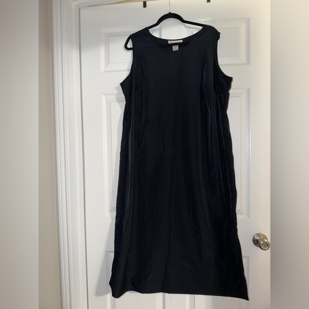 Roaman's Two Piece Classic Black Midi Dress w/ Jacket Set